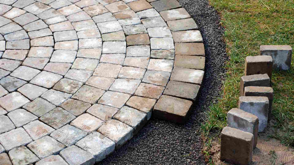 Stensättning stenläggning marksten